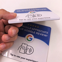 Carte NFC en acrylique pour avis Google, autocollant de table pour commentaires positifs 5 étoiles, plaque NFC à toucher pour avis clients professionnels