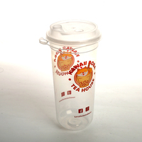 Gobelet en plastique personnalisé en forme de U de 90 mm - 500 ml/700 ml avec couvercle, grande quantité