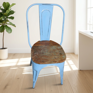 Sillas de restaurante vintage de metal con asiento de madera, muebles industriales de estilo indio para hotel, restaurante, sala de estar, comedor, silla para bodas - Product Image 2