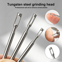 Nouvelles fraises à ongles en tungstène et acier inoxydable de 3 tailles (1,8 mm, 2,3 mm, 3 mm) pour l'élimination des callosités et le traitement professionnel des cors