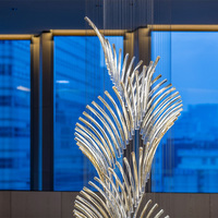 Lampu Gantung Kristal Modern untuk Foyer Besar Hotel, Lampu Seni, Perlengkapan Pencahayaan, Lampu Kristal Besar untuk Plafon Tinggi