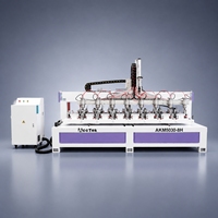Máquina Fresadora CNC de 8 Husillos para Procesamiento de Madera de Palas de Pádel, Fresadora CNC Automática de Múltiples Cabezales, Suministro Directo de Fábrica