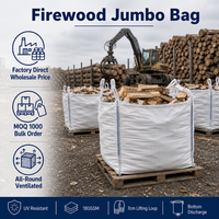 Sac Big Bag pour bois de chauffage 1500 kg, pour stockage en cour, ventilé, Jumbo FIBC, robuste, traité anti-UV, réutilisable, pour approvisionnement en vrac, Saco Lena