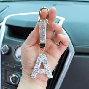 26 Letter Clay Rhinestone <b>Keychain</b> Set - Elegant Car Pendant & Stylish Key Charm for <b>Personalized</b> Gifts (A-Z Alphabet) - Product Image 3
