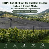 Filet anti-oiseaux en HDPE noir de 19 mm pour jardin potager, compatible avec les armatures DIY, protection contre les corbeaux, les pieges et les brassicas