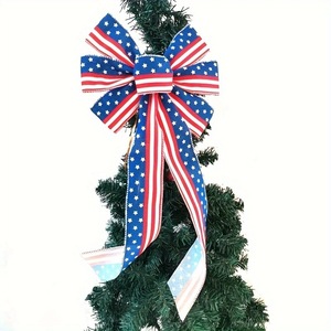 En Stock: Lazos Decorativos con Banderas de Tela para el Día de la Independencia de EE. UU., el Día de los Caídos y Navidad, para Celebraciones del Día Nacional - Product Image 1