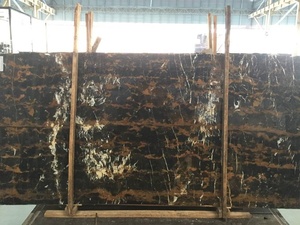 Batu Alam Memoles Candi Coklat Lempengan Marmer Dengan Urat Emas - Product Image 6