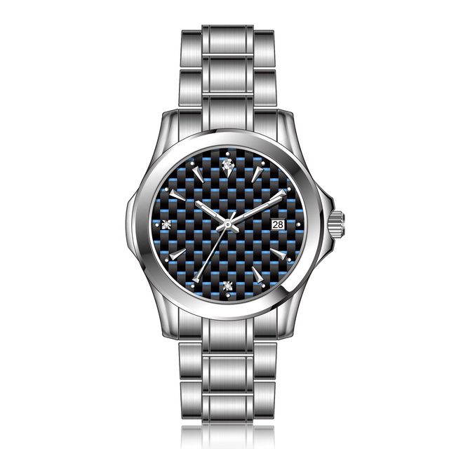 Customized Carbon Fiber Black Watches for Men