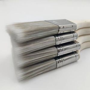 Pinceau d'angle industriel en acier inoxydable avec manche en bois, vente en gros d'usine, poils en polyester OEM pour finition artistique - Product Image 3