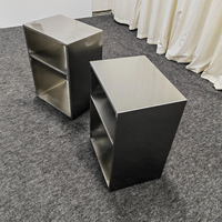 Table d'appoint moderne en acier inoxydable brossé, anti-traces de doigts, table de bout de canapé, étagère de rangement, table basse pour salon et bureau