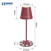 Moderne Hohle Lampenschirm-Tischlampe mit Roulette-Design, Touch-Schalter, PC RGB, Wiederaufladbare Batterie, Barbeleuchtung, Glücksspielrad-Basis