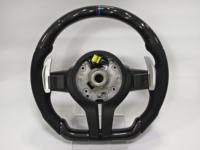 Volant de voiture en fibre de carbone à fond plat noir pour BMW Série 1 E90 E91 E92 E84 X5 E70 E71 E89