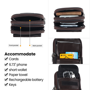 Bolsa Mensageiro Masculina de Couro Genuíno Vintage Dujiang, Pequena, com Compatibilidade para Celular - Product Image 5