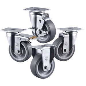 विमा 4 इंच 5 इंच का प्लास्टिक व्हील अरंडी टीपर पीप कैस्टर स्विवेल कैस्टर स्विवेल कैस्टर के लिए कोई शोर व्हील नहीं - Product Image 1