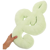 Coussin en peluche vert en forme de note de musique créative, support ergonomique, sensation confortable pour la décoration de canapé et de lit, oreiller décoratif en forme de note musicale