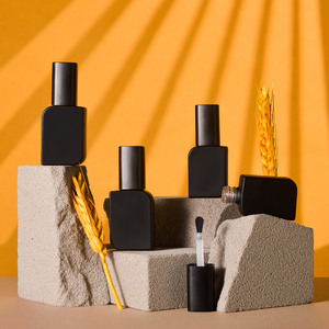 Stock 10ml 15ml New Mould Black Empty Uv <strong>Gel</strong> <strong>Nail</strong> Polish Glass Top Coat Base Coat Cat Eye <strong>Gel</strong> Varnish Bottle With Brush Cap - Product Image 2