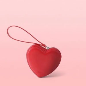 Custom PU Leather Factory Direct <b>Cute</b> Handbag Ladies Red Wallet Heart Shaped Coin <b>Purse</b> Kawaii Wrist Bag Lipstick Clutch - Product Image 6