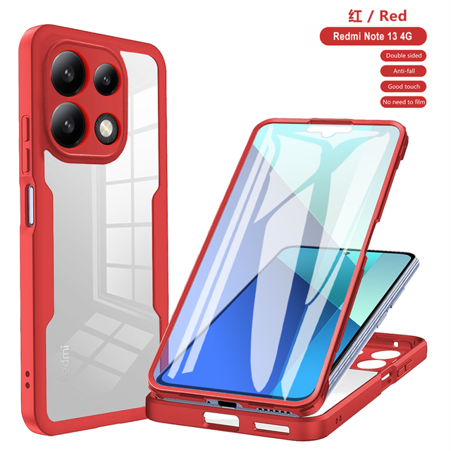 Clear 360 Mobile Phone Case for Redmi Note 15 Pro+/15 Pro/15/14/13 Double Sided All Inclusive Protection Cover
