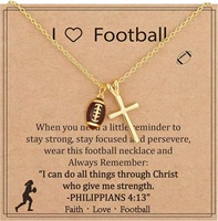 Nouveau Collier Pendentif Croix Multisports Tendance N81 en Laiton Plaqué Or 18K, Bijou Inspirant de la Foi aux Philippiens pour le Jour de Match