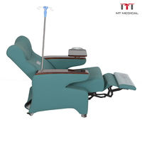 Sofá de Infusión de Cuero PU Anticorrosión para Hospital MT con Soporte Intravenoso Telescópico y Portavasos Circular