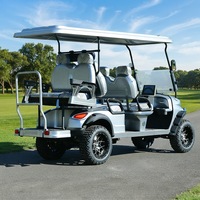 Voiturette de golf électrique 6 places Club Car, moteur puissant 72V, batterie au lithium, vitesse 30-50 km/h, idéale pour les circuits touristiques, couleurs personnalisables