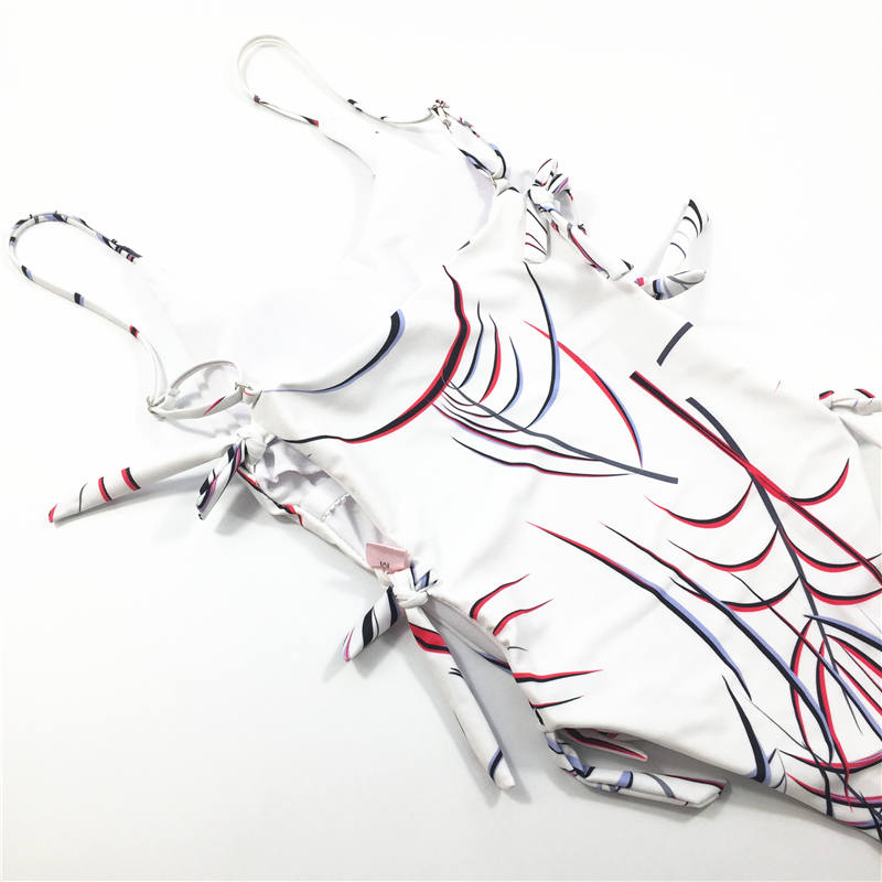 Madagascar palm Printing Fashion sexy multi-blinding belt one-piece swimsuit hot sale swimwear