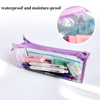 Trousse à crayons transparente haute capacité étui de papeterie Simple étanche et étanche à l'humidité avec fermeture éclair pour le bureau de l'école