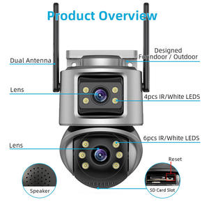 Dual Screen A32 PTZ <b>Security</b> Dome <b>Camera</b> <b>WiFi</b> iCsee Dual Antenna Signal Enhancement Outdoor Home Safety Device - Product Image 5