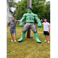 Figurines d'action de film de super-héros d'intérieur et d'extérieur à décor Muscle Man Statue Hulk grandeur nature en fibre de verre Sculpture en résine