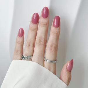 AIERFEI Diseño Piezas de <span class=keywords><strong>manicura</strong></span> <span class=keywords><strong>Rosa</strong></span> brillante <span class=keywords><strong>Uñas</strong></span> postizas <span class=keywords><strong>cortas</strong></span> Color sólido Prensa en las <span class=keywords><strong>uñas</strong></span> - Product Image 2
