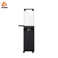 Brasero à gaz autoportant en acier pour extérieur avec roues, alimenté au butane, pour camping, jardin et fêtes