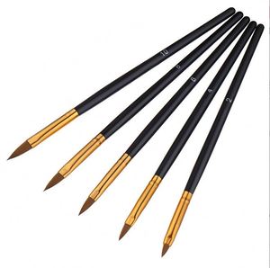 Pinceau 3D pour nail art, manche noir, pour poudre acrylique, sculpture, peinture, large gamme, salon de manucure, pinceaux à ongles en acrylique - Product Image 5
