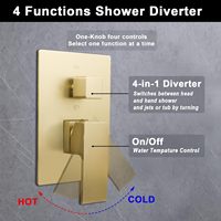 Nouvel arrivage Mitigeur de douche mural thermostatique en laiton sans plomb brossé contemporain avec pommeau de douche pluie encastré et inverseur pour hôtel