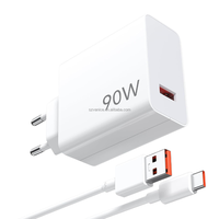 Chargeur GaN EU Xiaomi Mi Turbo Charge 90W avec Câble Type-C 6A pour Xiaomi 15 14 13 Ultra Redmi Note 14 13 12 11 10 Pro