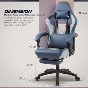 Fábrica al por mayor Gaming India <span class=keywords><strong>Recaro</strong></span> asiento de cuero reclinable Gamer <span class=keywords><strong>silla</strong></span> Bar Racer <span class=keywords><strong>Silla</strong></span> de juego con reposapiés muebles de oficina - Product Image 2