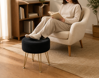 Wimarsbon Repose-pieds Ottoman pour Chambre à Coucher en Fausse Fourrure avec Rangement, Siège de Coiffeuse Doux, Table Basse, Petite Table d'Appoint Réglable