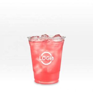 Gobelet à frappé personnalisé avec logo, gobelet jetable en PET, 12oz 14oz 16oz 20oz 22oz 24oz, boissons froides, gobelet en plastique transparent pour café glacé avec couvercle - Product Image 1