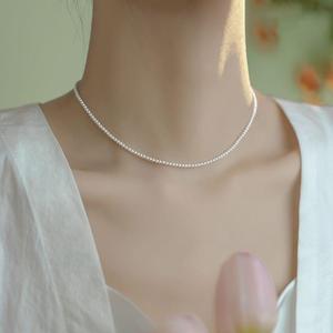 Collier de perles pour <span class=keywords><strong>maman</strong></span> verre imitation perle blanche perle ronde bijoux accessoires collier de chaîne de clavicule - Product Image 6