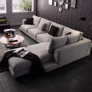 Juego de <span class=keywords><strong>Muebles</strong></span> de Sala de Estar Modernos, Sofá Seccional en Forma de L, Tela Tecnológica Nórdica - Product Image 4