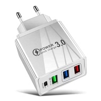 Nouveau chargeur de téléphone portable et d'appareil photo USB Type-C 3 ports, PD 5V 2A QC3.0, charge rapide pour les États-Unis, l'UE et le Royaume-Uni
