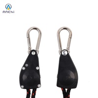 1pc Tali Pengikat Ratchet PP 1/4 Inch 2.4m dengan Roda Gigi Logam dan Pengait Carabiner, Daya Tahan 68kg