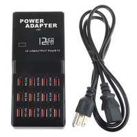 Dock Charger Dinding HUB Tipe-C 12-Port 50W USB Multi-Port Charging Station Stopkontak Adaptor Pengisian Daya Cepat Tersedia