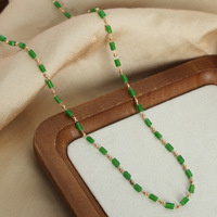 Ensemble de bijoux en pierres de cristal pour femmes, collier et bracelet tendance pour le bureau, vente en gros