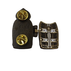 No MOQ Flip Soft spille da bavero Badge personale personalizzato con scheda di supporto può essere chiuso Pin smaltato incernierato aperto - Product Image 6