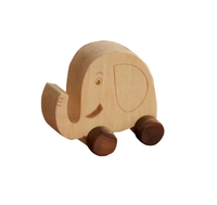 Jouets en bois, voitures, animaux, éléphant, voiture à pousser vintage, jouet Montessori pour tout-petits