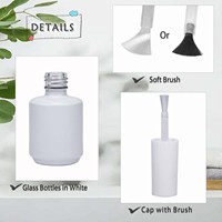 Flacon vide en verre BZY pour vernis à ongles et mascara 15 ml avec pinceau, anti-déversement, conception personnalisée, sérigraphie, vente en gros depuis Jiangsu