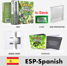 Cartouche de jeu IC SAVE ESP espagnole pour GBA, couleurs Vert Feuille, Rouge Feu, Rubis, Émeraude, SAPHIR, avec boîte et plateau, manuel inclus - Product Image 4