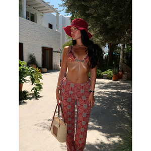 JSN Personaliza Nuevo Bikini Micro de 3 Piezas Naranja 2026 con Estampado, Traje de Baño para Mujer, Pantalones Sarong, Tanga Halter de Moda - Product Image 4
