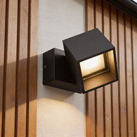 Lampe murale LED moderne à double tête certifiée ETL, IP65, étanche, en aluminium, carrée, réglable, à intensité variable, pour extérieur, jardin, villa