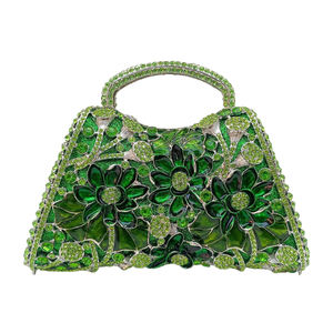 Women Floral Rhinestone Clutch Sparkling Evening Handbag <b>Beaded</b> Crystal Purse For Party - Product Image 5